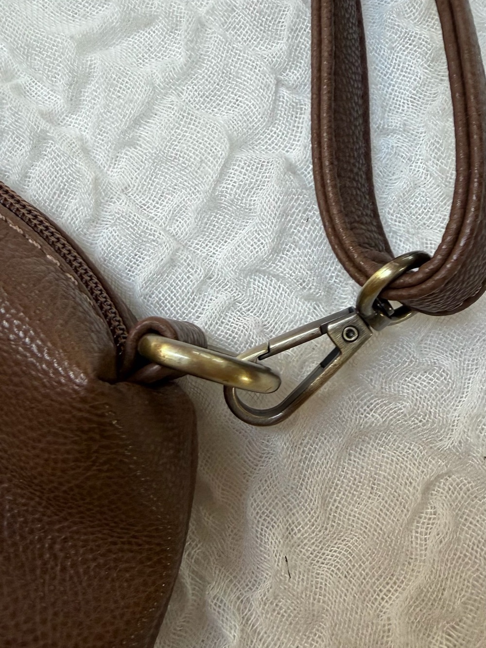 Joy Susan Vegan Brown Leather Crossbody Purse - Picture 4 of 14